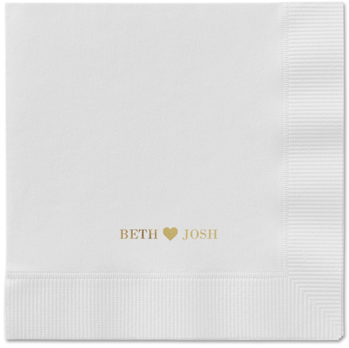 Inseparable Love Napkins, Yellow, White, Gold