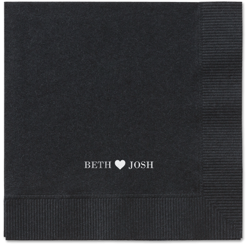 Inseparable Love Napkins, Grey, Black, Silver