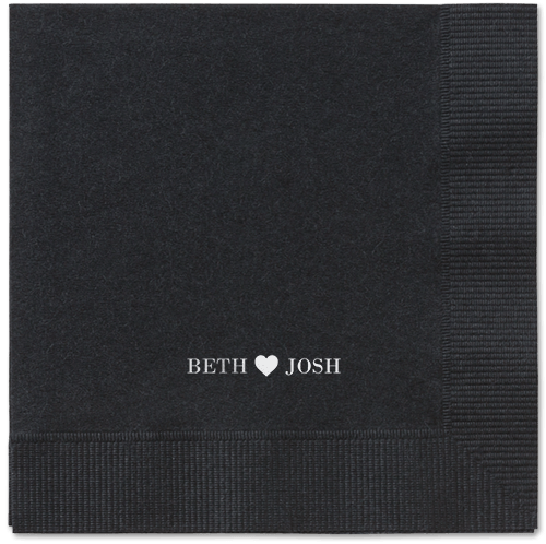 Inseparable Love Napkins, Grey, Black