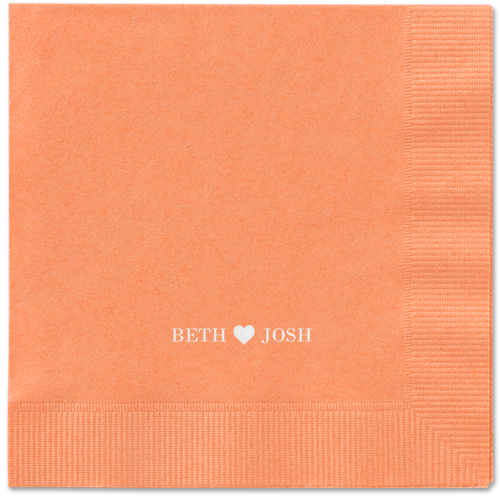 Inseparable Love Napkins, White, Coral, White