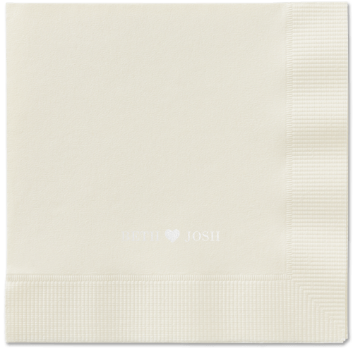 Inseparable Love Napkins, White, Ecru