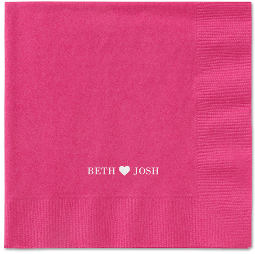 Inseparable Love Napkins, White, Magenta, White