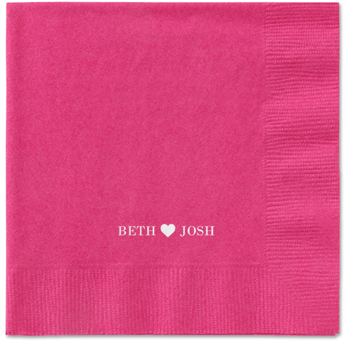 Inseparable Love Napkins, White, Magenta