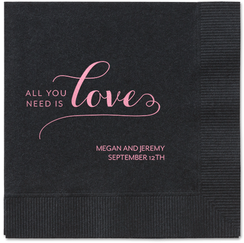 Lovely Feeling Napkins, Pink, Black, Blush