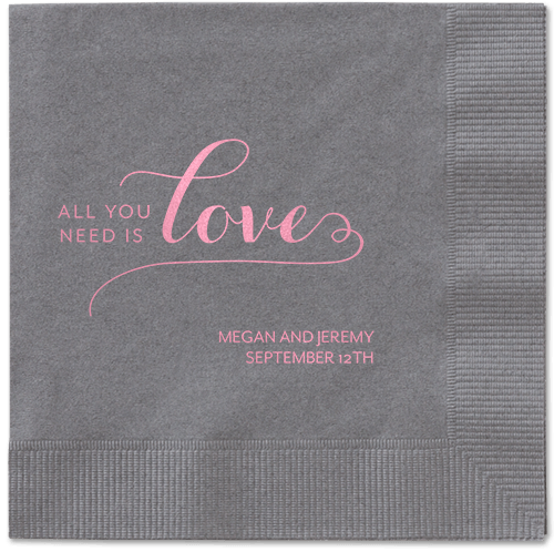 Lovely Feeling Napkins, Pink, Pewter, Blush