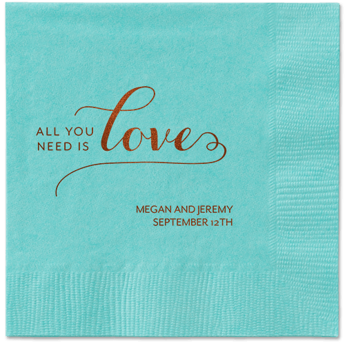 Lovely Feeling Napkins, Brown, Aqua, Mocha