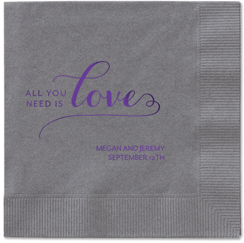 Lovely Feeling Napkins, Purple, Pewter, Purple