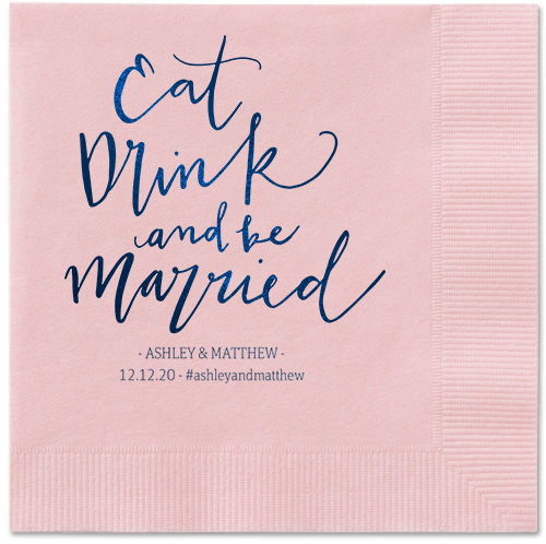 Married Festivity Napkins, Blue, Blush