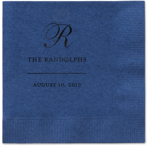 Monogrammed Love Napkins, Black, Navy, Black