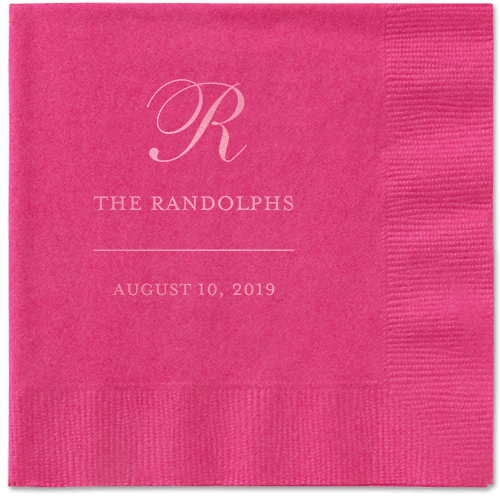 Monogrammed Love Napkins, Pink, Magenta