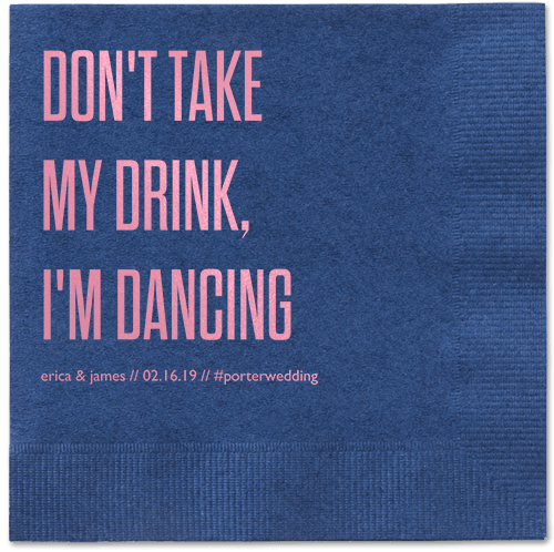 Pouring Love Napkins, Pink, Navy, Blush