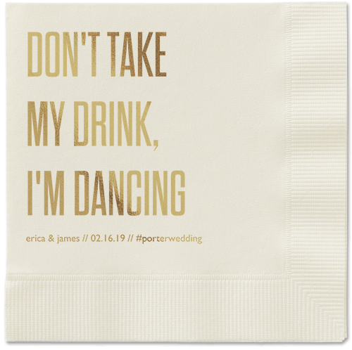 Pouring Love Napkins, Yellow, Ecru, Gold