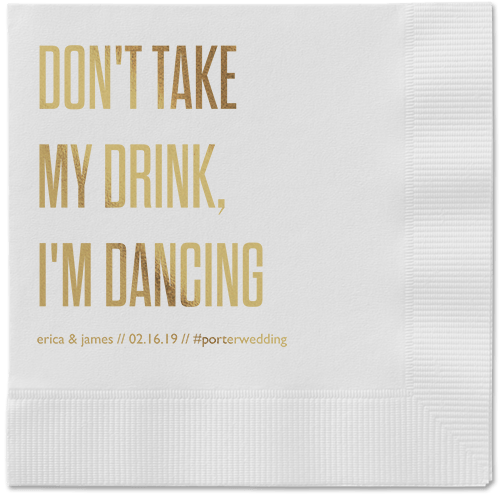 Pouring Love Napkins, Yellow, White, Gold