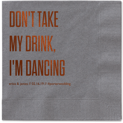 Pouring Love Napkins, Brown, Pewter, Mocha