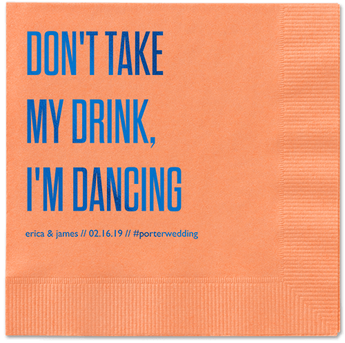 Pouring Love Napkins, Blue, Coral, Royal