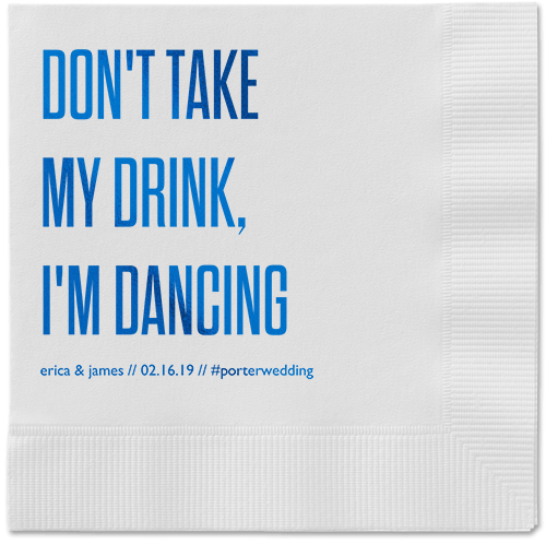 Pouring Love Napkins, Blue, White, Royal