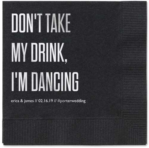 Pouring Love Napkins, Grey, Black, Silver