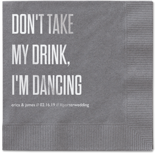 Pouring Love Napkins, Grey, Pewter