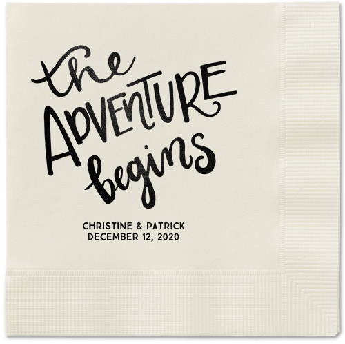 Remarkable Adventure Napkins, Black, Ecru, Black