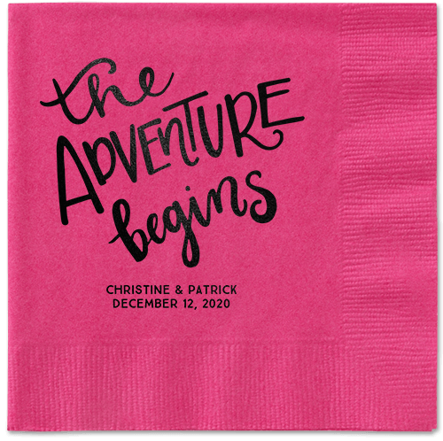 Remarkable Adventure Napkins, Black, Magenta