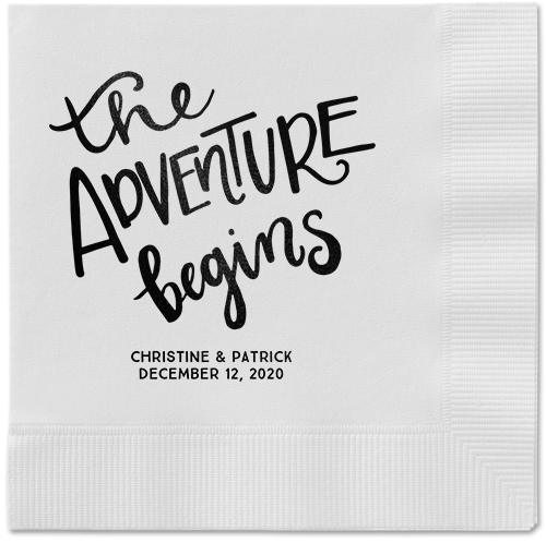 Remarkable Adventure Napkins, Black, White, Black