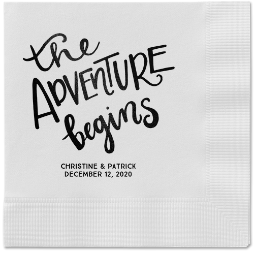 Remarkable Adventure Napkins, Black, White