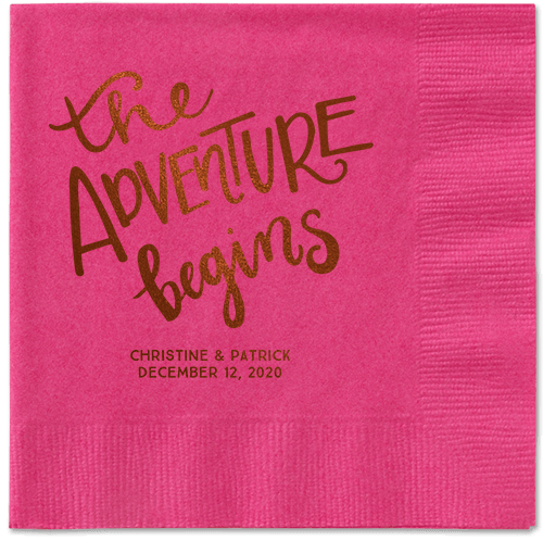 Remarkable Adventure Napkins, Brown, Magenta, Mocha