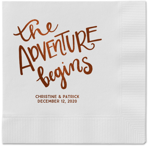 Remarkable Adventure Napkins, Brown, White