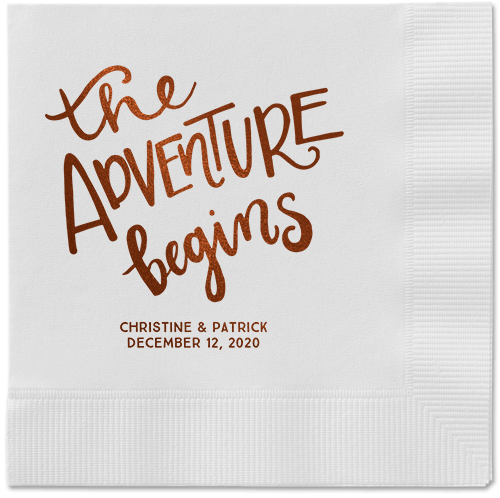 Remarkable Adventure Napkins, Brown, White, Mocha