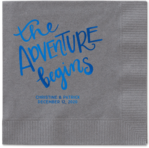 Remarkable Adventure Napkins, Blue, Pewter, Royal