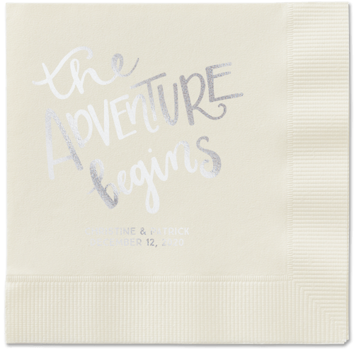 Remarkable Adventure Napkins, Grey, Ecru, Silver