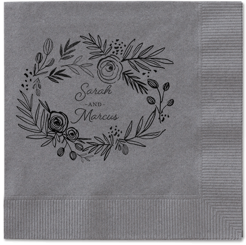 Delightfully Entwined Napkins, Black, Pewter