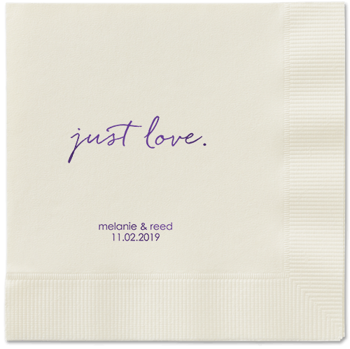 Romantic Delight Napkins, Purple, Ecru, Purple