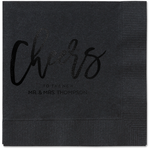 Spirited Toast Napkins, Black, Black