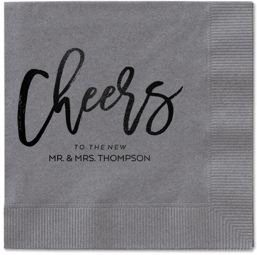 Spirited Toast Napkins, Black, Pewter, Black