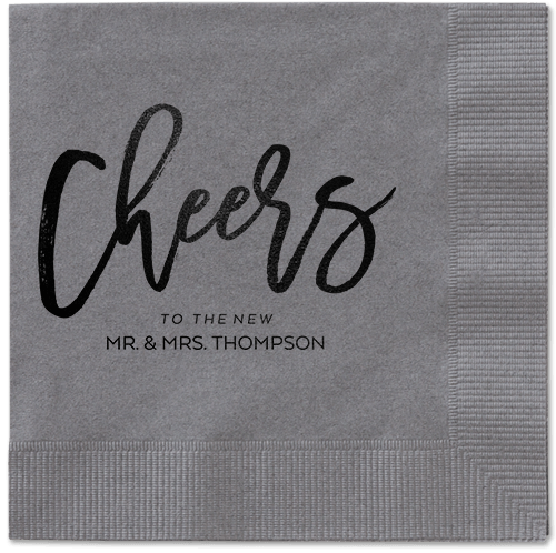 Spirited Toast Napkins, Black, Pewter