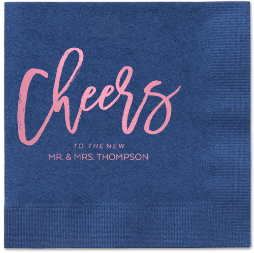 Spirited Toast Napkins, Pink, Navy