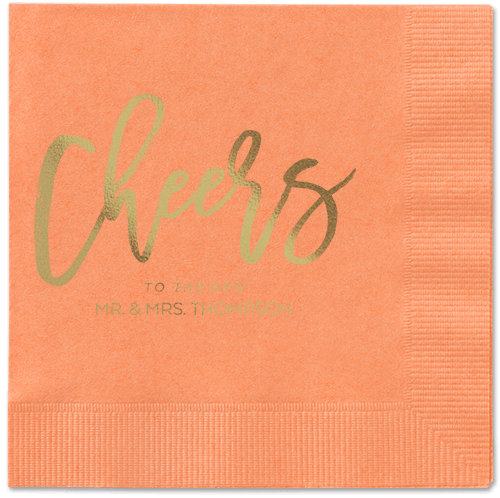 Spirited Toast Napkins, Yellow, Coral, Gold