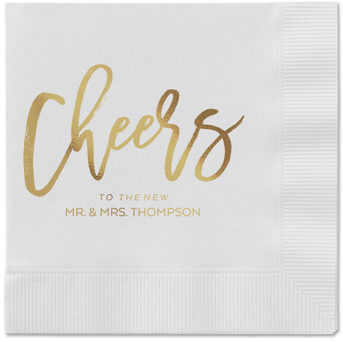Spirited Toast Napkins, Yellow, White, Gold