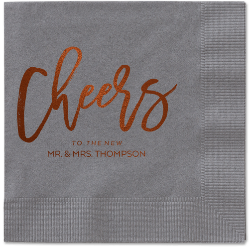 Spirited Toast Napkins, Brown, Pewter