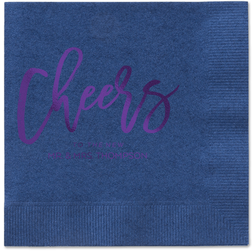 Spirited Toast Napkins, Purple, Navy