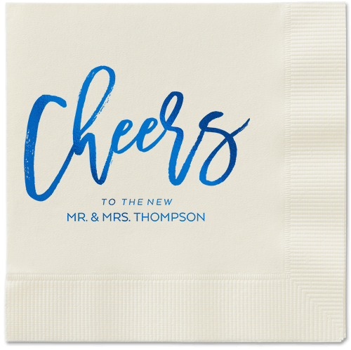 Spirited Toast Napkins, Blue, Ecru, Royal