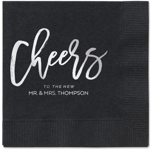 Spirited Toast Napkins, Grey, Black, Silver