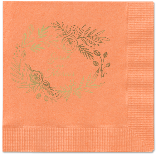 Delightfully Entwined Napkins, Yellow, Coral, Gold