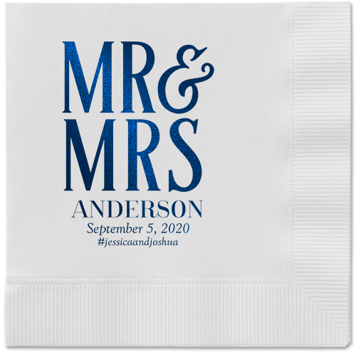 Statement Scroll Napkins, Blue, White, Midnight
