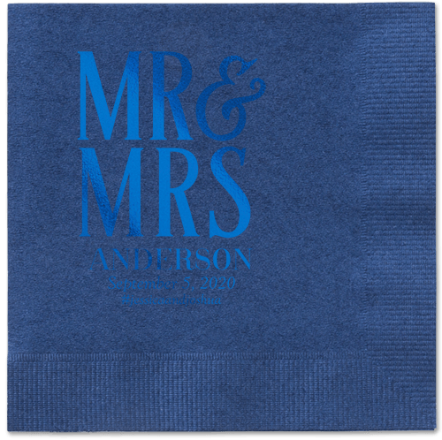 Statement Scroll Napkins, Blue, Navy