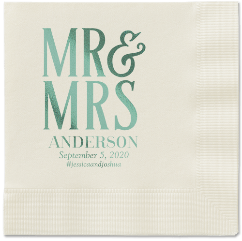 Statement Scroll Napkins, Green, Ecru, Sage