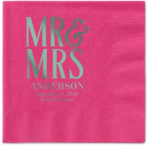 Statement Scroll Napkins, Green, Magenta