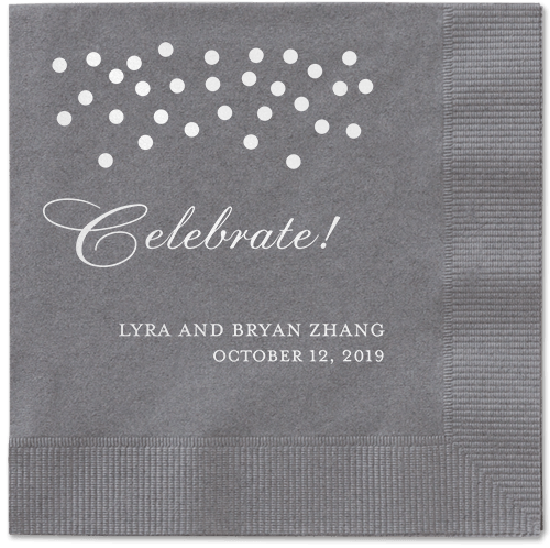 Diamond Sky Napkins, White, Pewter