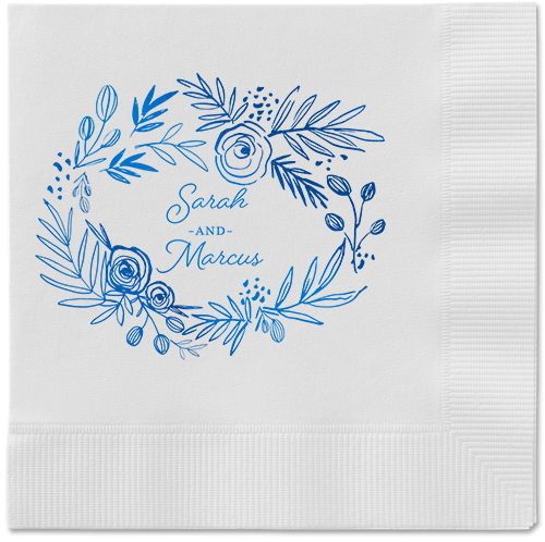 Delightfully Entwined Napkins, Blue, White, Royal